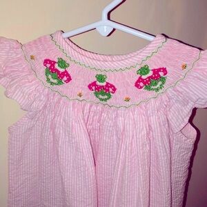 Seer sucker smocked dress